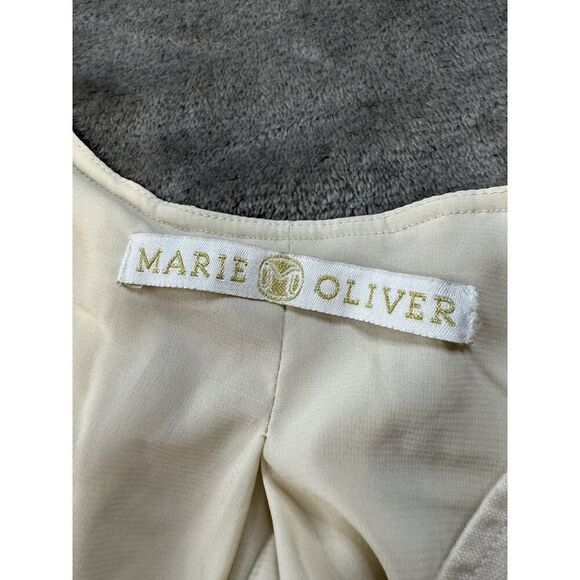 MSRP 450$ Marie Oliver Evelle Linen Tie-Waist Midi-Dress Ivory XS - Picture 12 of 14